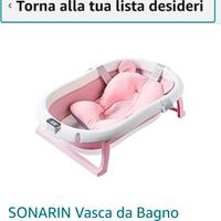 vaschetta piegh neonati con cuscino riduttore rosa