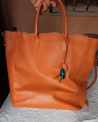 borsa quarzovivo vera pelle con pendente