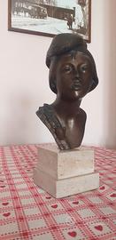 Busto in bronzo e marmo di Achille D'orsi