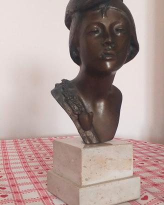 Busto in bronzo e marmo di Achille D'orsi