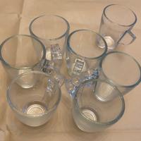 Tazzine da caffe vetro 6+1 più 2 tazze da the