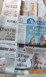 lotto 5 giornali morte Papa Francesco 