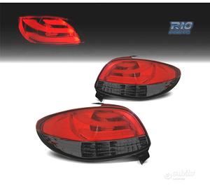 FANALI PEUGEOT 206 98-09 LIGHT BAR ROSSO AFFUMICAT