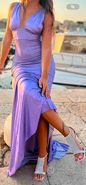 Abito lungo elegante lilla/lavanda