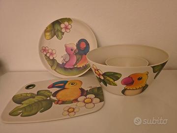 Set in bambù cucina tagliere e ciotole Thun 