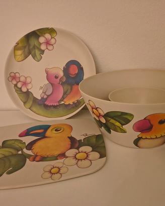 Set in bambù cucina tagliere e ciotole Thun 