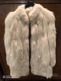 giacca pelliccia vintage volpe argentata 