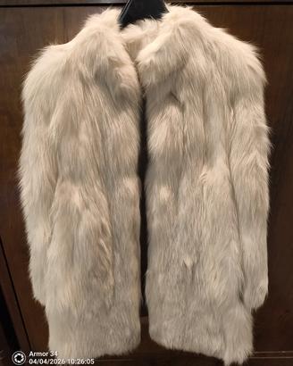 giacca pelliccia vintage volpe argentata 