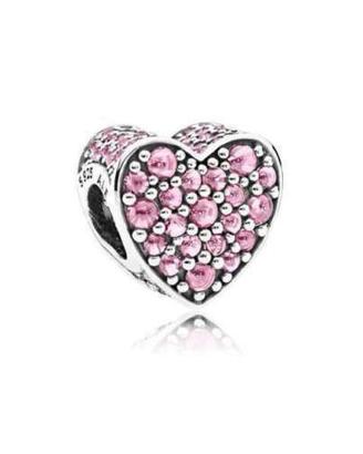 Pandora charm 792069pcz cuore scintillante rosa