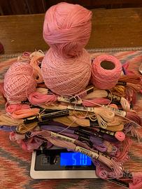 Fili matasse uncinetto rosa