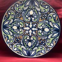 Piatto Ceramica Decorato a Mano Firma Spagna 1981