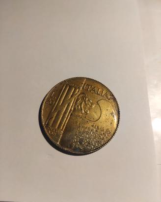 Medaglia 20 lire moneta 1 dollaro