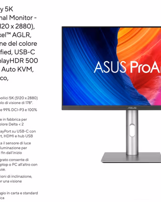 Monitor 5K ASUS PA27JCV Nuovo con sigilli Garanzia