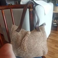 borsa estiva  di raffia beige