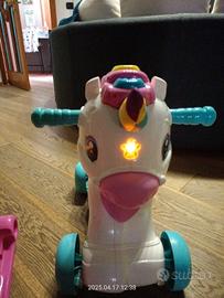 Unicorno cavalcabile e a dondolo versione francese