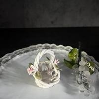 Vecchio cestino in ceramica marchiato Capodimonte.