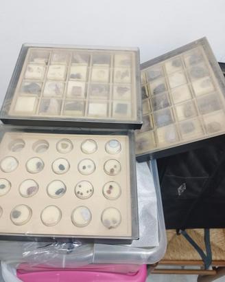 Minerali in tre contenitori davvero belli