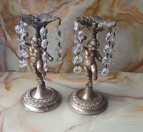 Lusso-statuine/lampa/Candelie in bronzo con putti