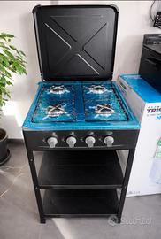 cucina a gas 60x60 nera con mensola d’appoggio