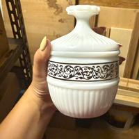 Porta candela in opale e oro antico