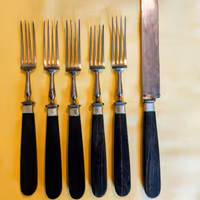 Set Posate Vintage Legno Metallo