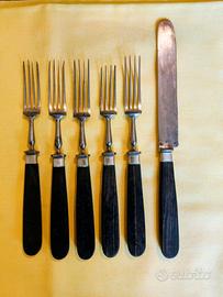 Set Posate Vintage Legno Metallo