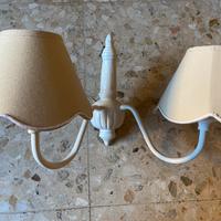 2 Applique shabby chic con paralume in tessuto