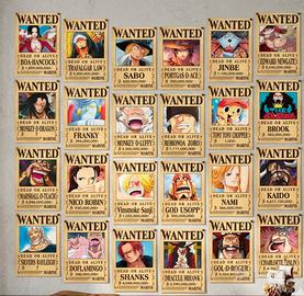 Set 24 Poster Wanted One Piece - Taglie Ricercati 
