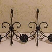 Attaccapanni ferro battuto nero 4 posti da parete