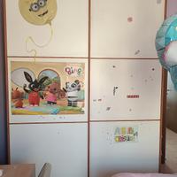 ARMADIO DOPPIA ANTA SCORR. E LETTO CON CASSETTONE