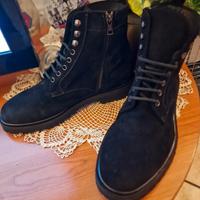 Stivaletti neri in pelle di cervo made in Italy 