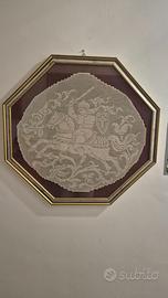 Quadro ricamato a mano vintage