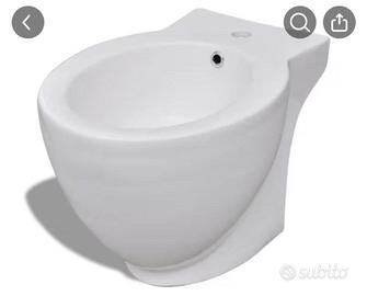 Bidet a terra VIDALXL IN CERAMICA BIANCA  Nuovo 