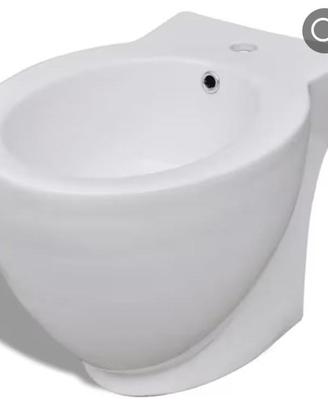 Bidet a terra VIDALXL IN CERAMICA BIANCA  Nuovo 