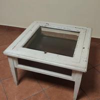 Tavolino portaoggetti vintage legno shabby