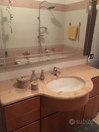 Mobile bagno ciliegio e marmo ROSA