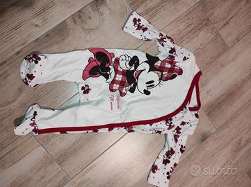 Tutina unita in cotone Disney Minnie 0/3 mesi