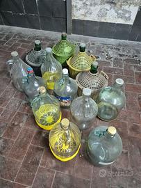 13 Damigiane Fiasco vetro tappo ermetico / vite