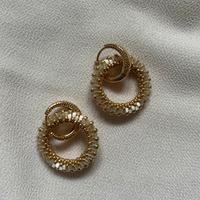 Orecchini trasformabili a cerchio, color oro