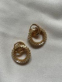 Orecchini trasformabili a cerchio, color oro