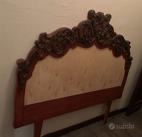 Testata da letto con fregi antichi del '700 in noc