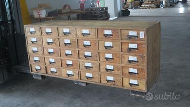 CASSETTIERA INDUSTRIALE FARMACIA ANTICA