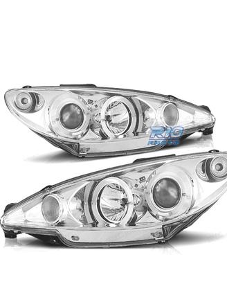 FARI PEUGEOT 206 CONNETTORE H4 98-08 OCCHI ANGEL C