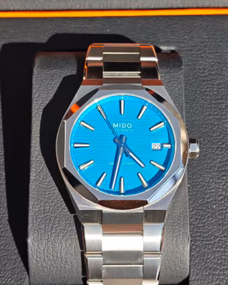 orologio Mido Multifort One Crown azzurro