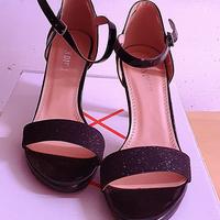Sandali tacco glitter