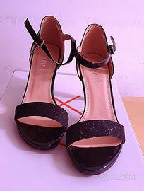 Sandali tacco glitter