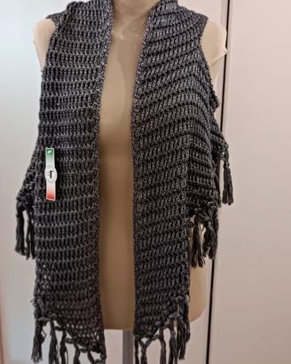 Gilet/copricostume unisex a maglia con frange 