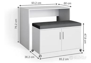 Scrivania con seduta ad incasso