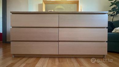 Cassettiera MALM Ikea, 6 cassetti 160x48x78