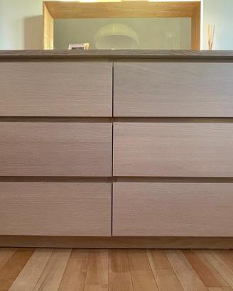 Cassettiera MALM Ikea, 6 cassetti 160x48x78